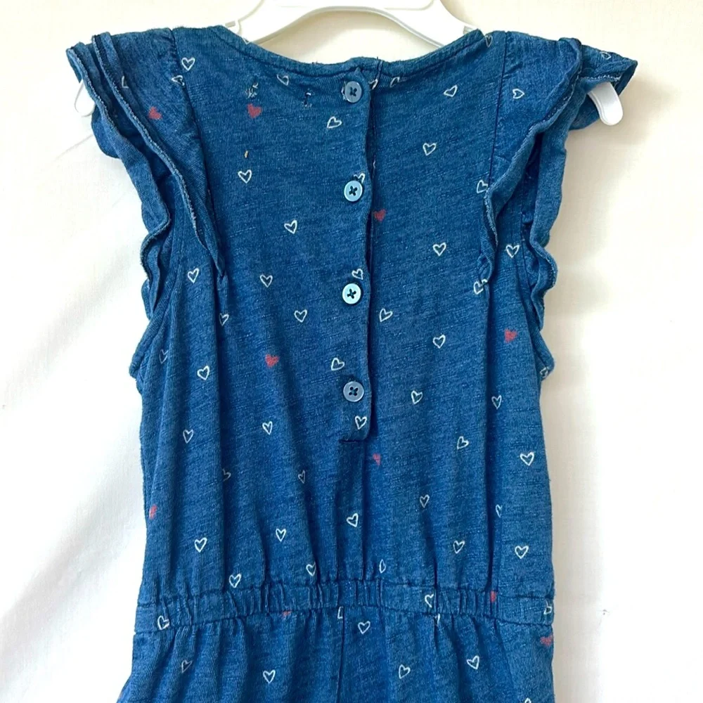 GYMBOREE | Navy Heart Print Jumpsuit 🤍🩷